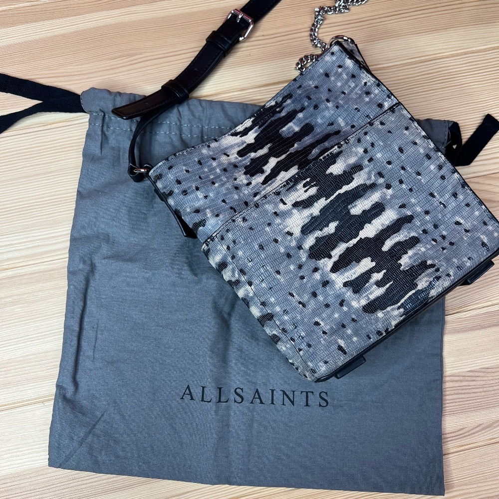 AllSaints Adelina Small North South Tote Bag, Leather Crossbody Bag